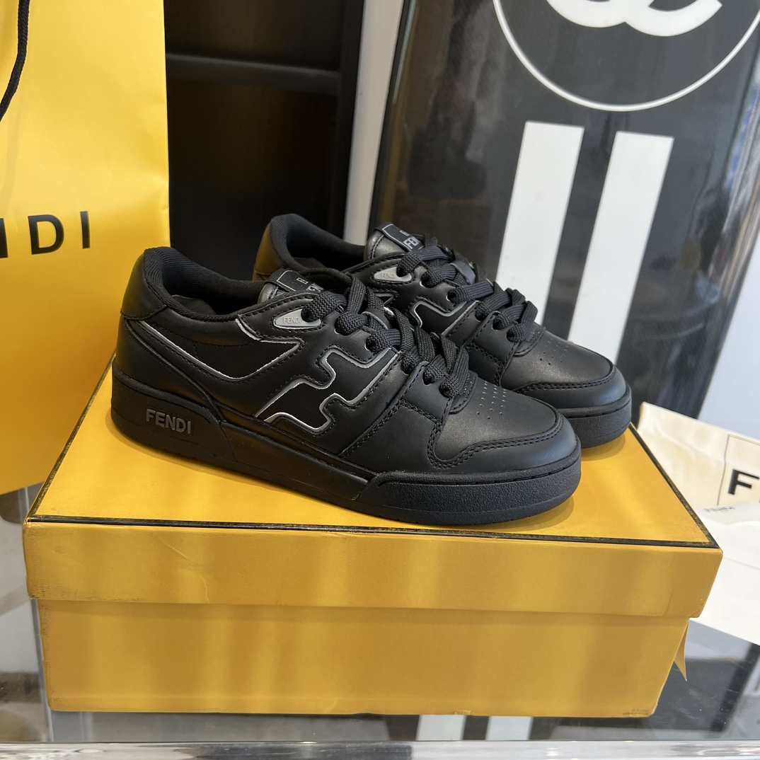 Fendi Fendi Match Black Leather Low-tops Sneakers - DopestKickz