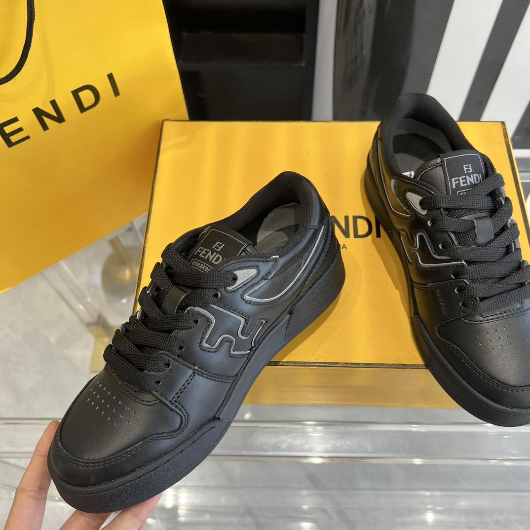 Fendi Fendi Match Black Leather Low-tops Sneakers - DopestKickz