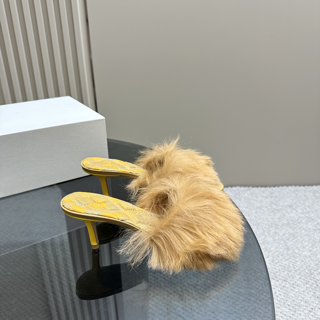 Burberry Shearling Minnie Mules - DopestKickz