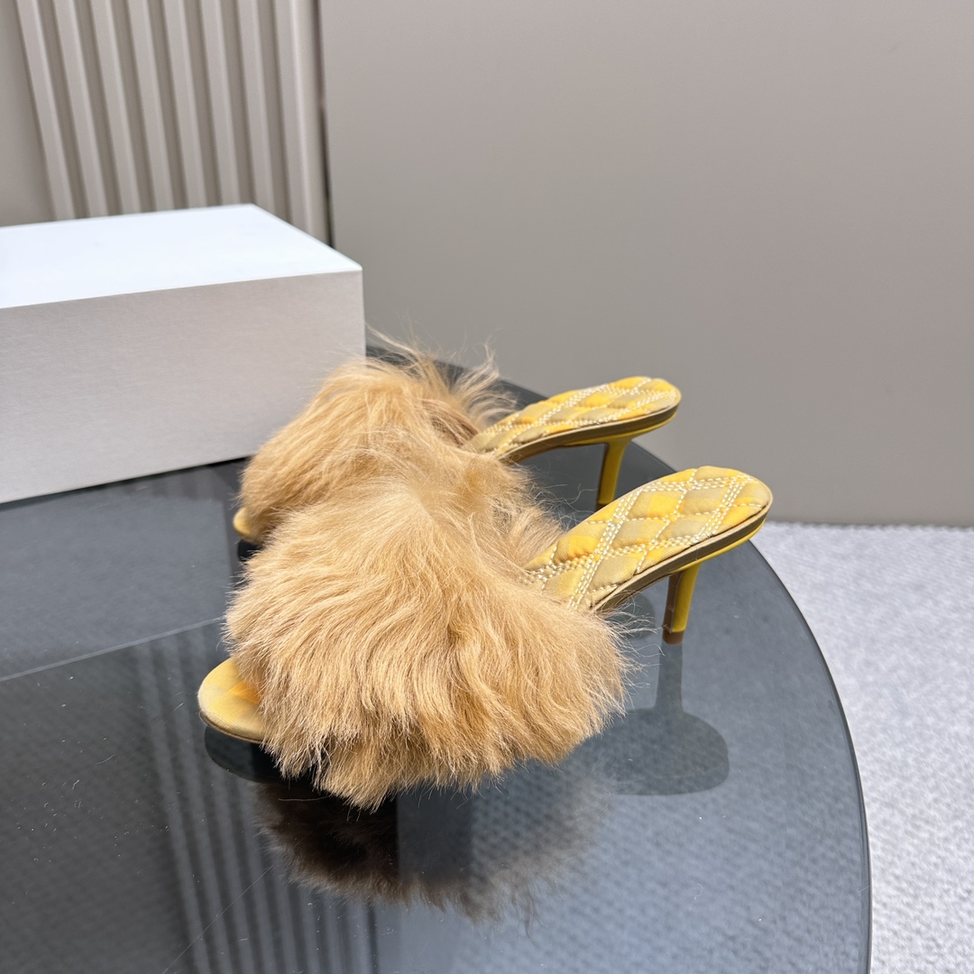 Burberry Shearling Minnie Mules - DopestKickz