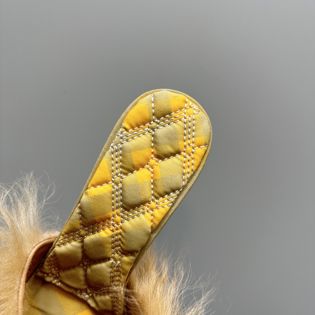 Burberry Shearling Minnie Mules - DopestKickz