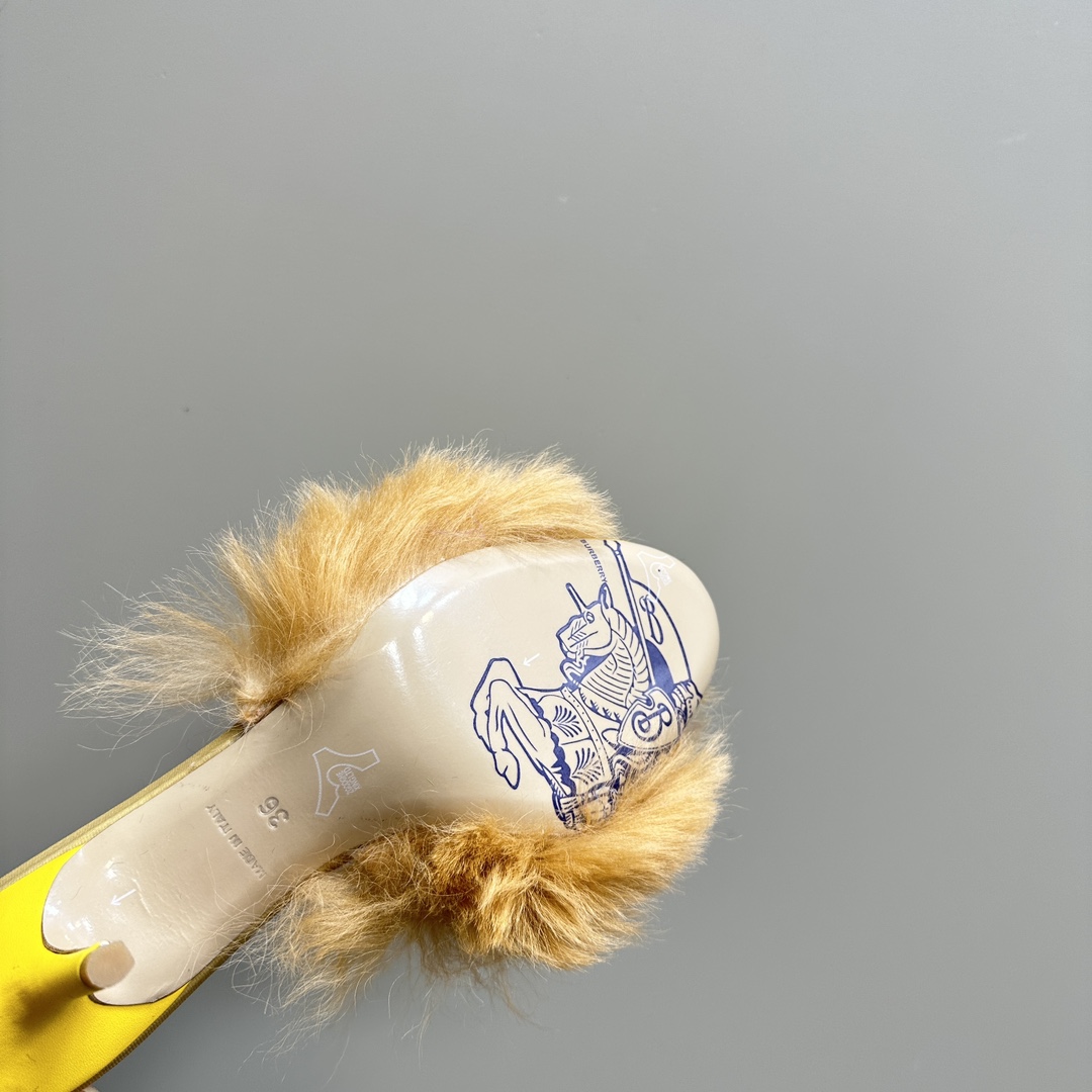 Burberry Shearling Minnie Mules - DopestKickz