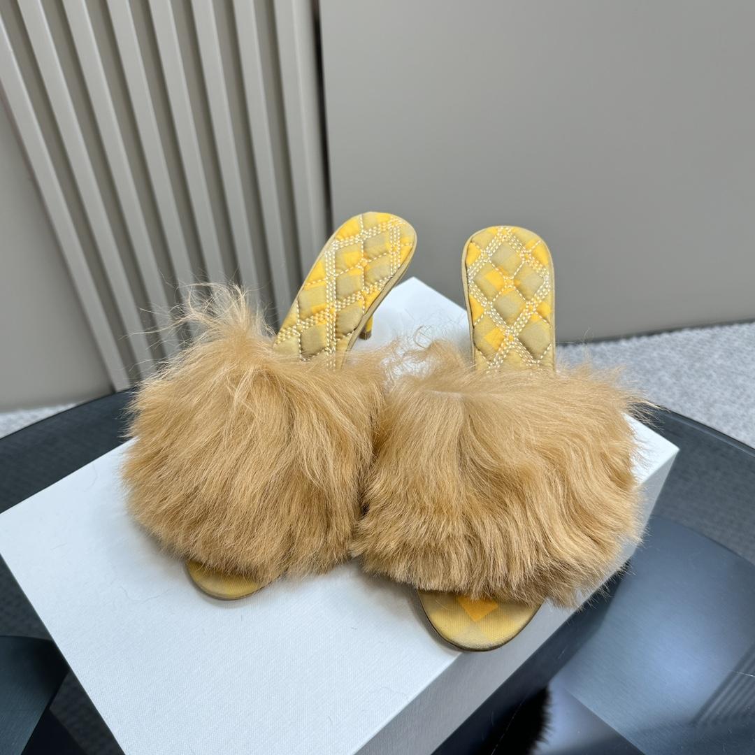 Burberry Shearling Minnie Mules - DopestKickz