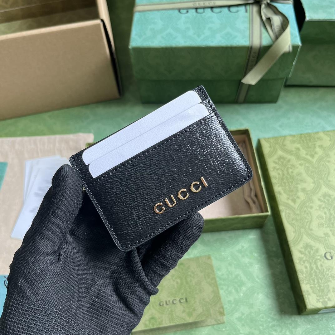 Gucci Card Case With Gucci Script - DopestKickz