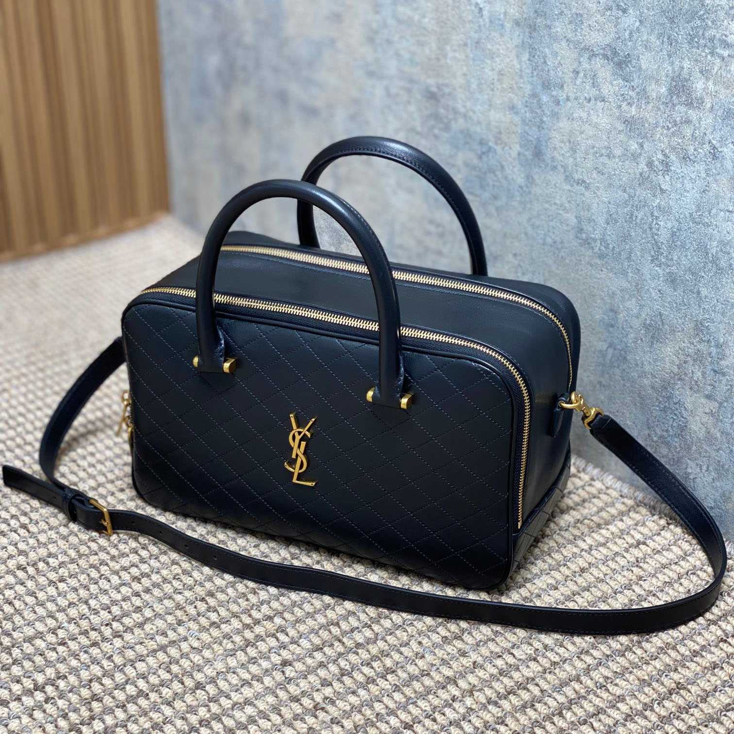 Saint Laurent Lyia Duffle In Quilted Lambskin - DopestKickz