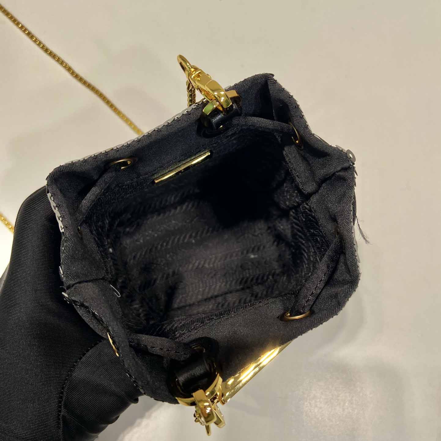 Prada Sequined Satin Mini-pouch - DopestKickz