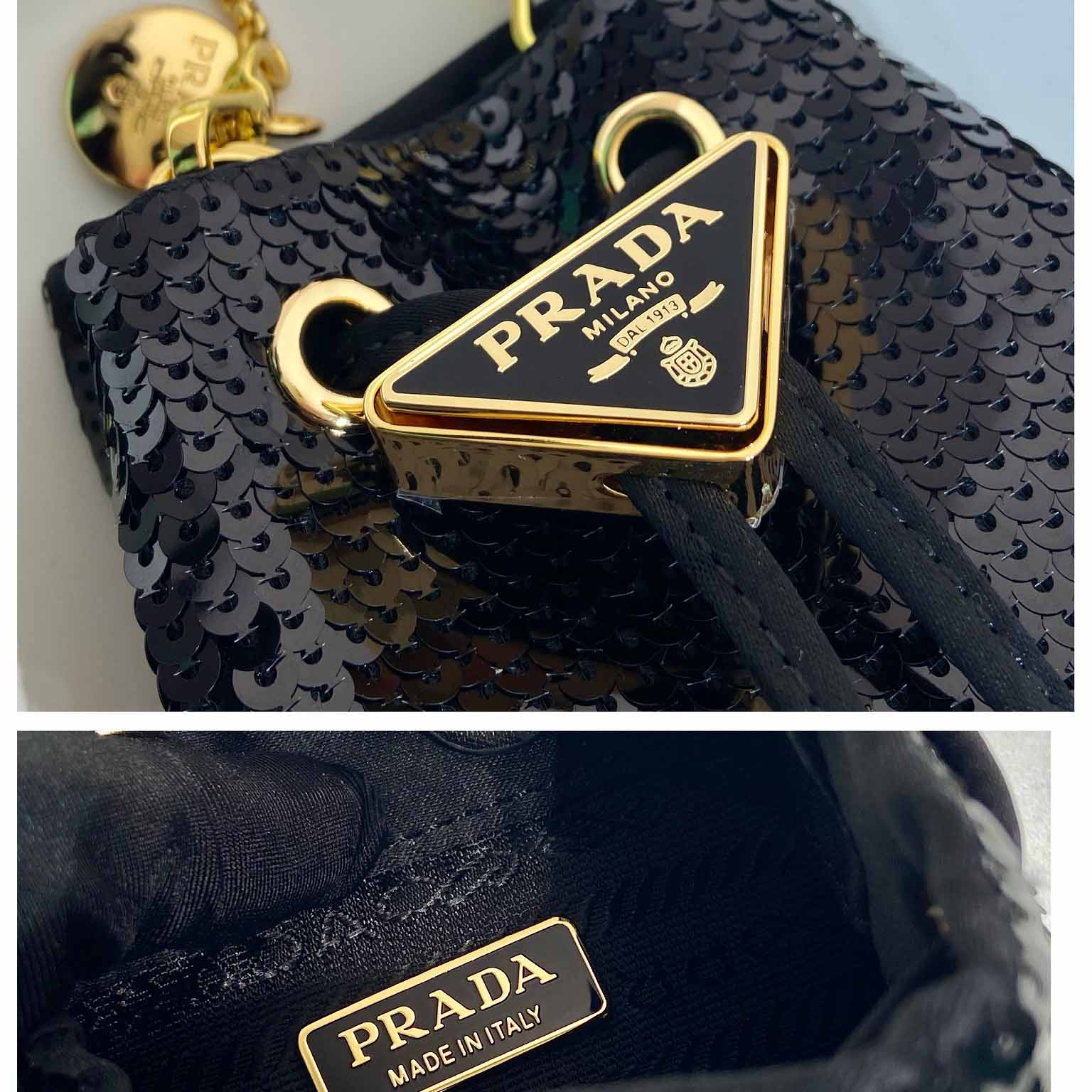 Prada Sequined Satin Mini-pouch - DopestKickz