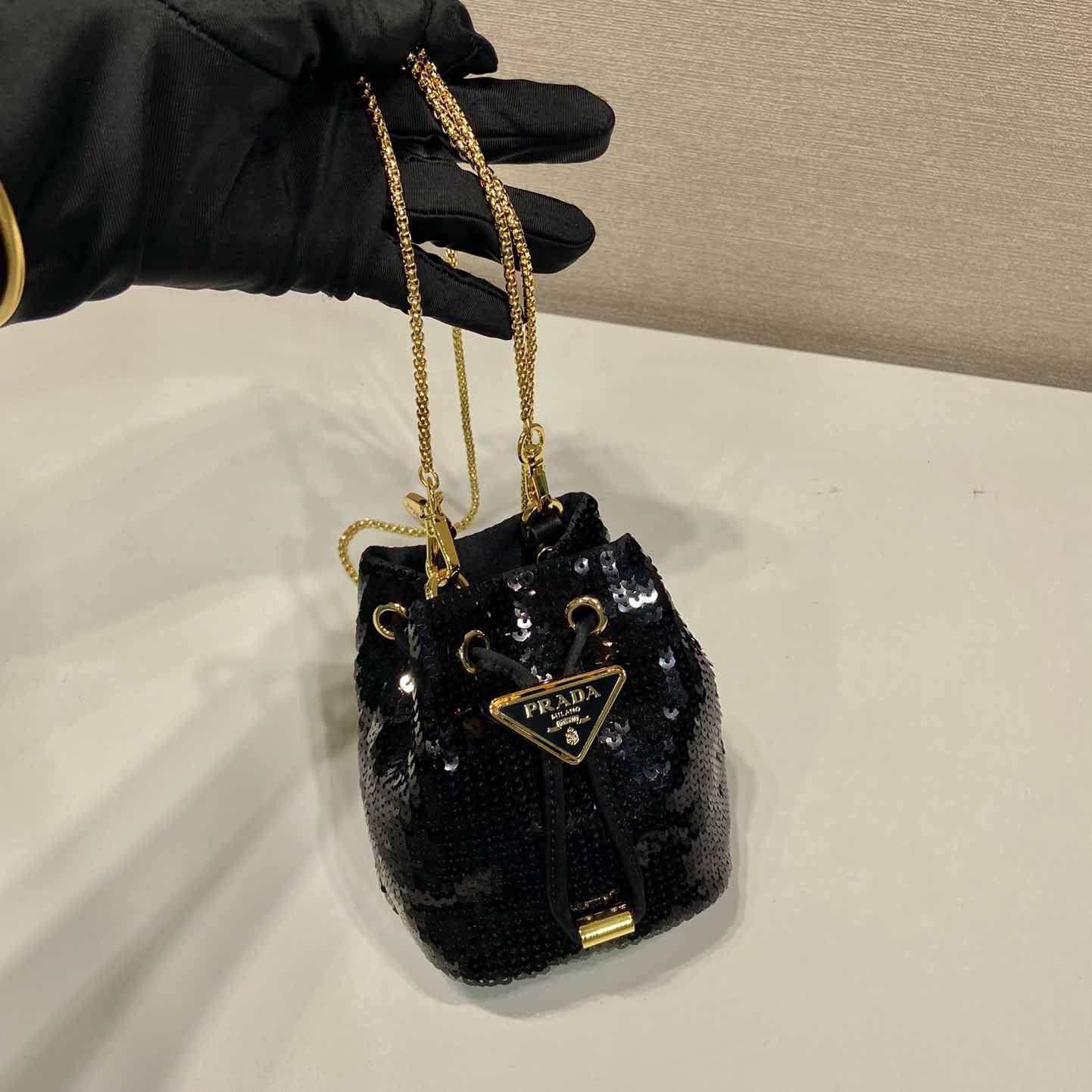 Prada Sequined Satin Mini-pouch - DopestKickz