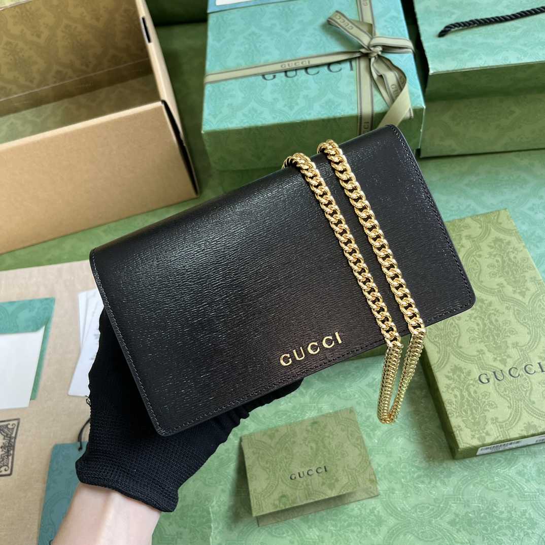 Gucci Chain Wallet With Gucci Script (12.5x 20x 4cm) - DopestKickz