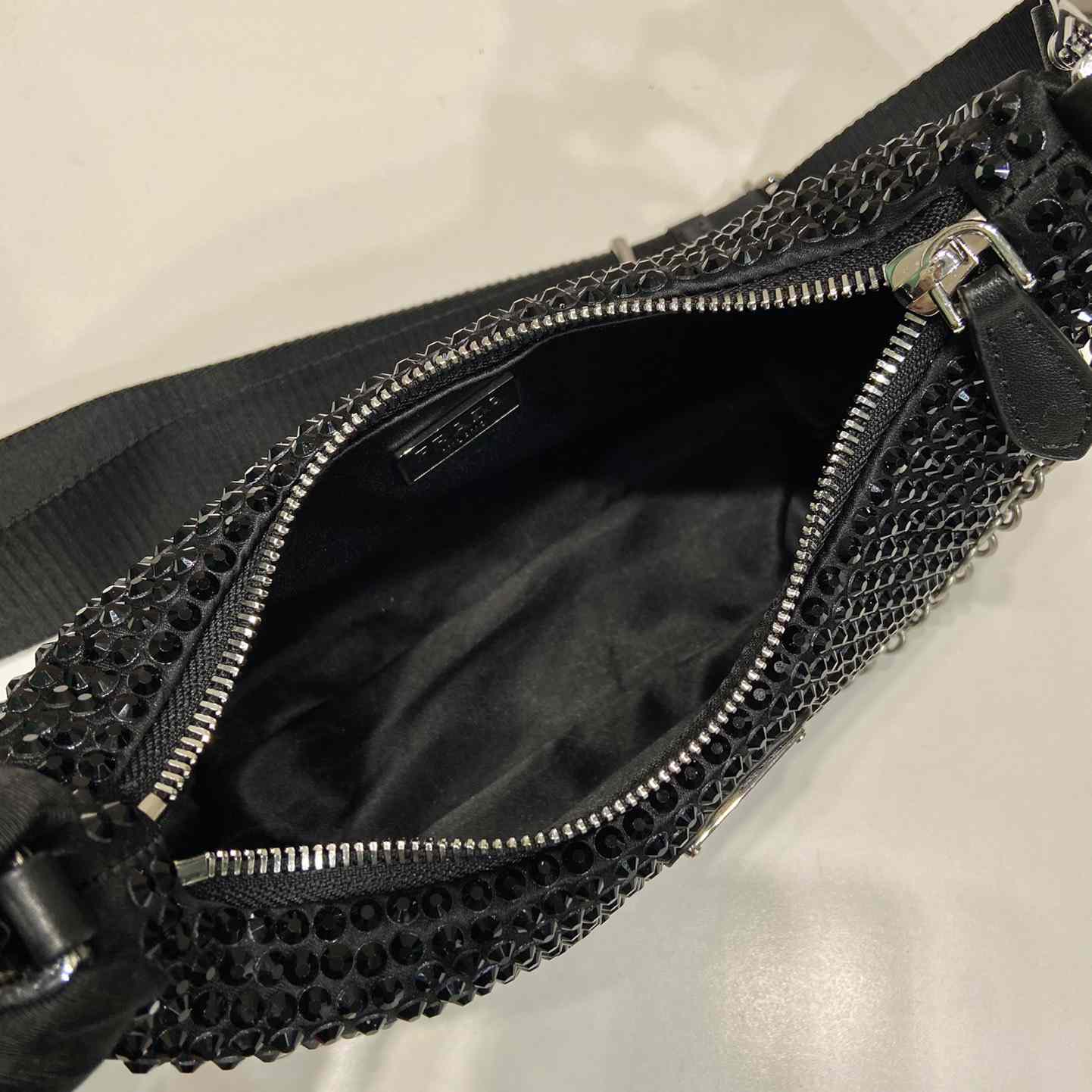 Prada Re-Edition 2005 Satin Bag With Crystals - DopestKickz