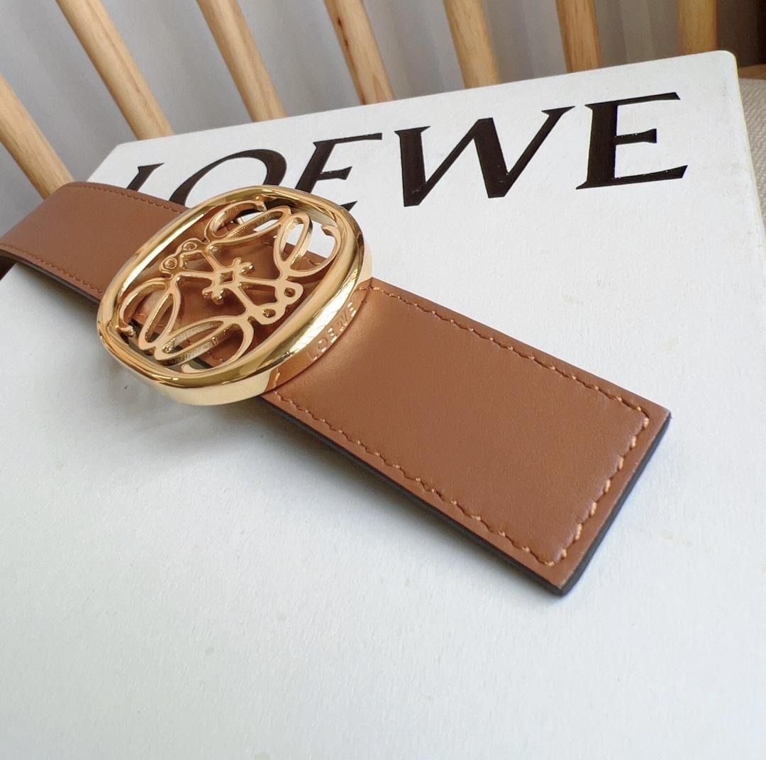 Loewe Reversible Anagram Ellipse belt In Smooth Calfskin - DopestKickz