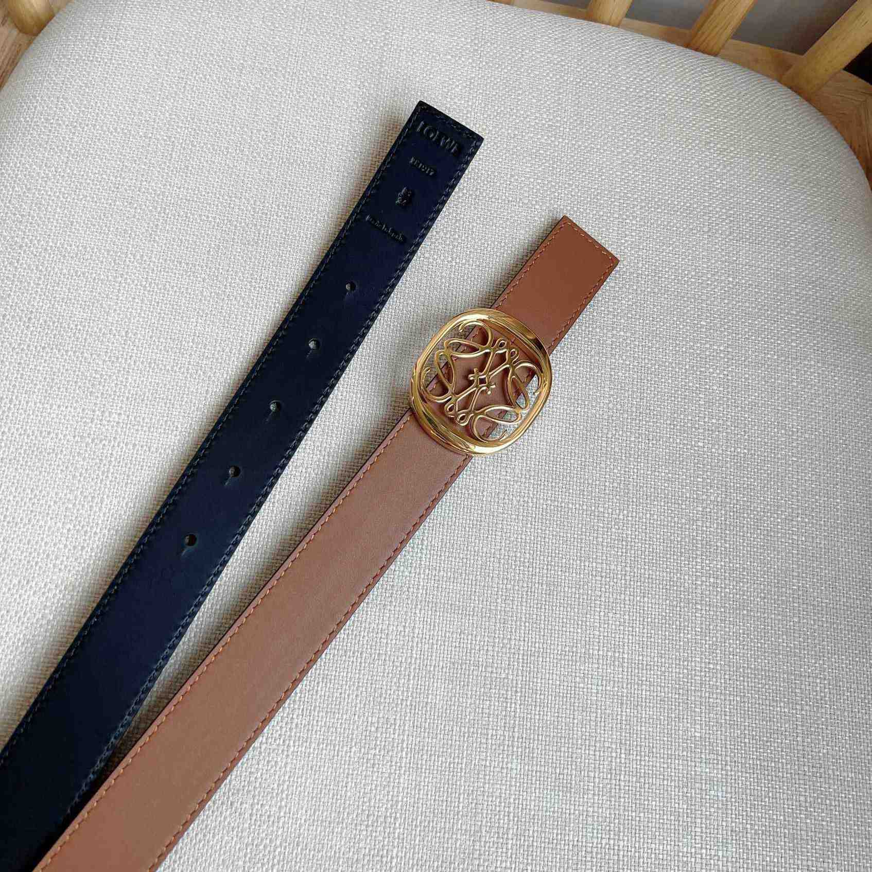 Loewe Reversible Anagram Ellipse belt In Smooth Calfskin - DopestKickz