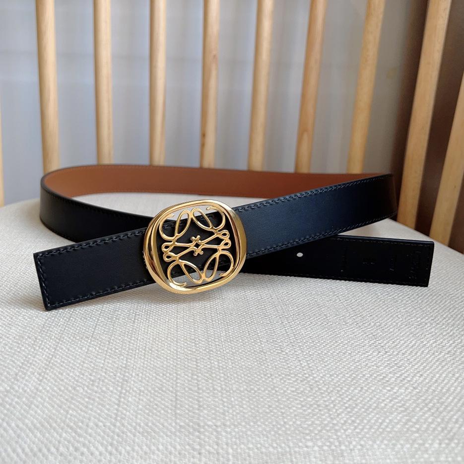 Loewe Reversible Anagram Ellipse belt In Smooth Calfskin - DopestKickz