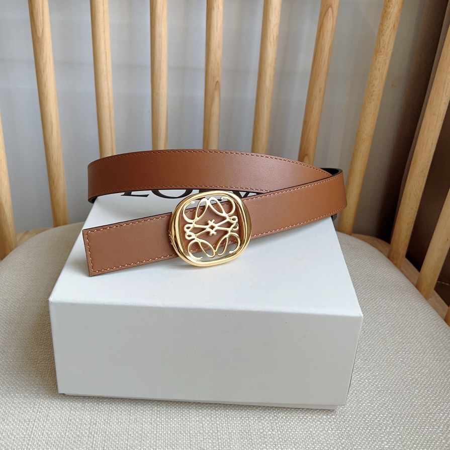 Loewe Reversible Anagram Ellipse belt In Smooth Calfskin - DopestKickz