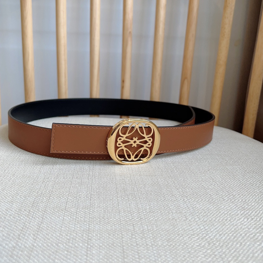 Loewe Reversible Anagram Ellipse belt In Smooth Calfskin - DopestKickz