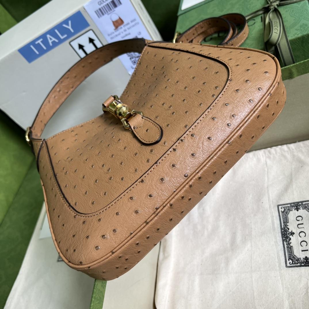 Gucci Jackie 1961 Ostrich Small Shoulder Bag(27.5*19*4cm) - DopestKickz