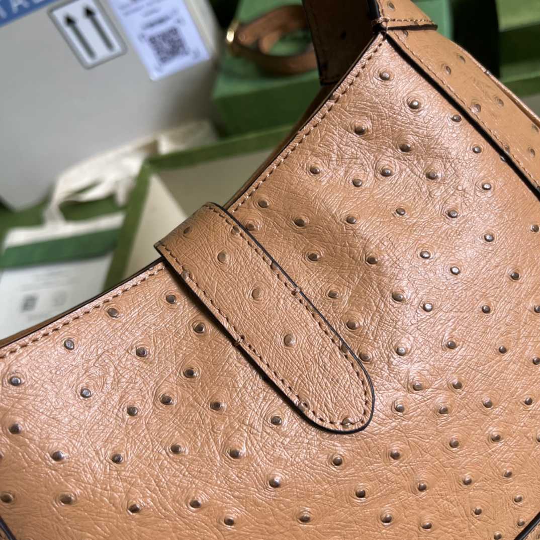 Gucci Jackie 1961 Ostrich Small Shoulder Bag(27.5*19*4cm) - DopestKickz
