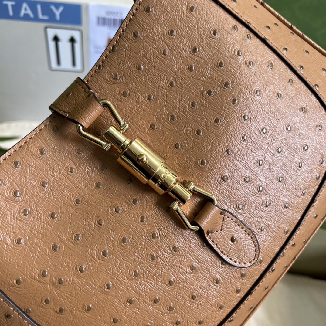Gucci Jackie 1961 Ostrich Small Shoulder Bag(27.5*19*4cm) - DopestKickz