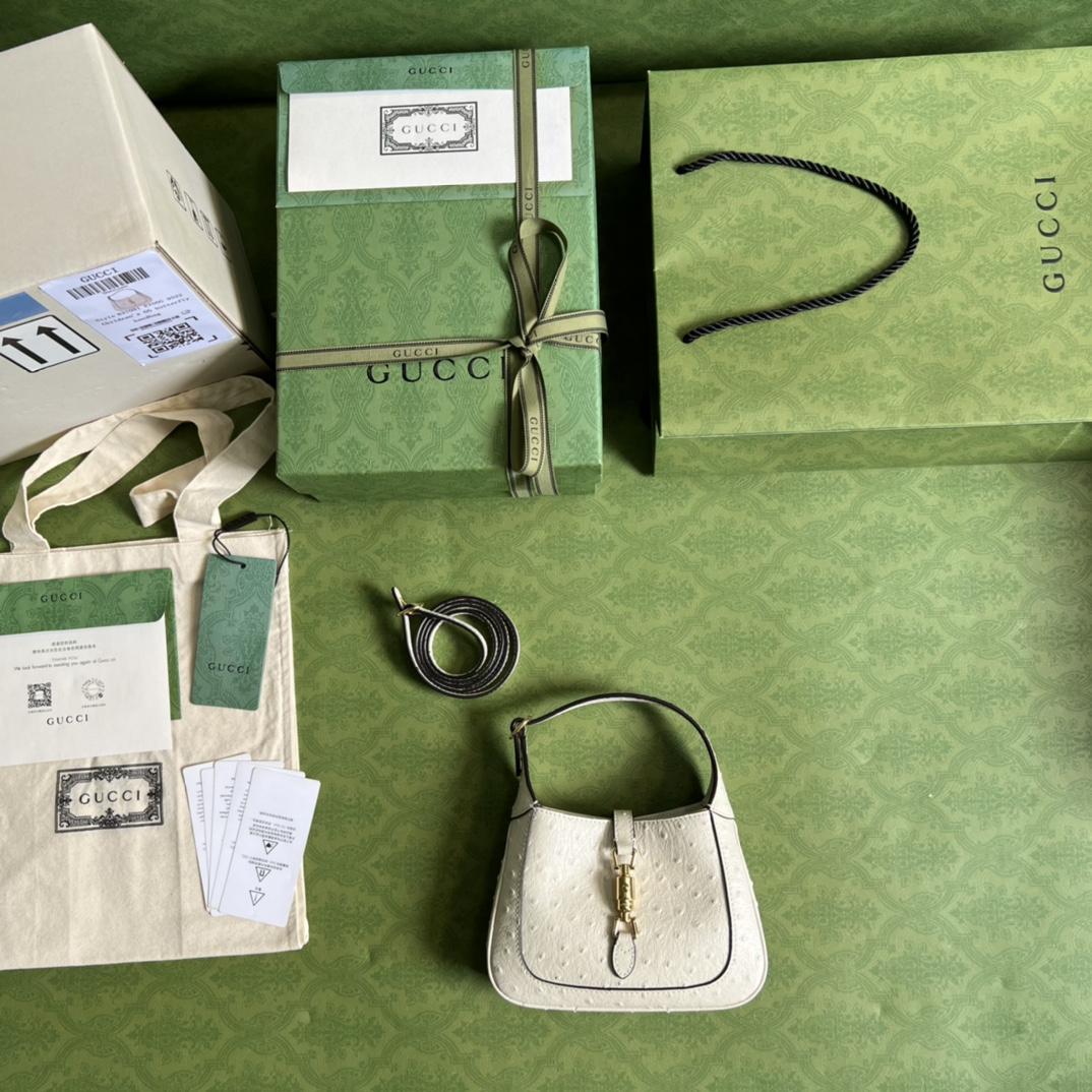 Gucci Jackie 1961 Ostrich Mini Shoulder Bag (19x13x3cm) - DopestKickz