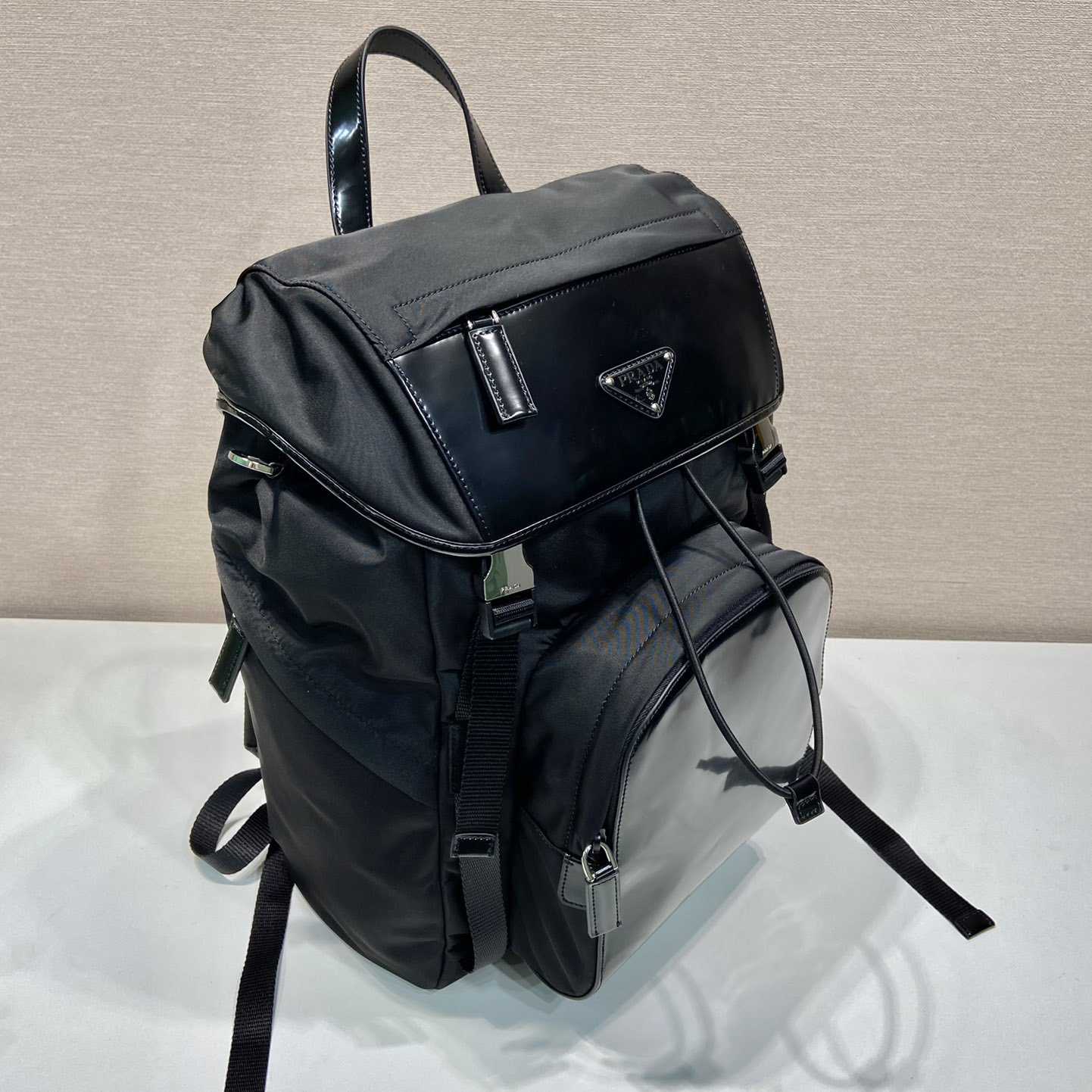 Prada Re-Nylon And Brushed Leather Backpack - DopestKickz