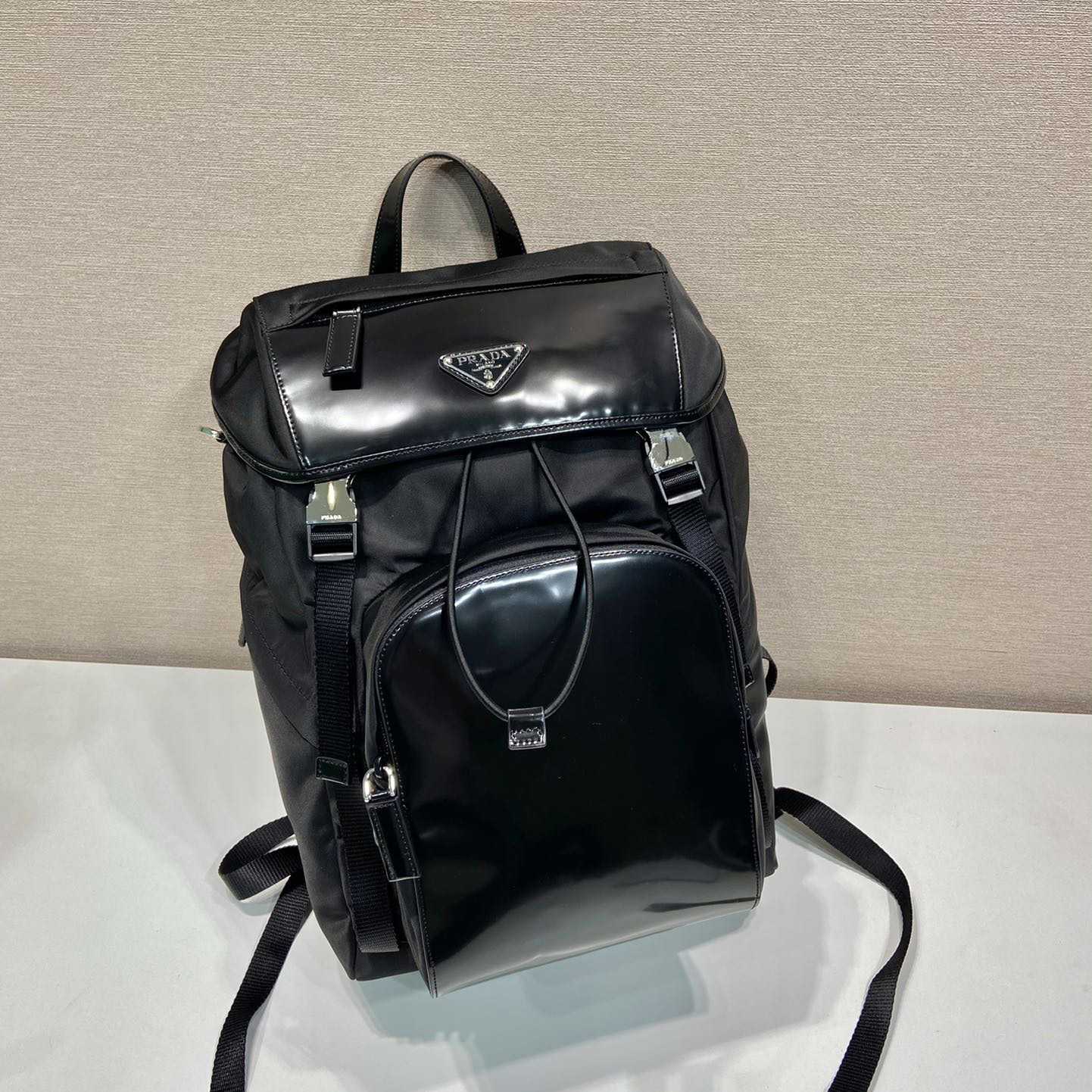 Prada Re-Nylon And Brushed Leather Backpack - DopestKickz