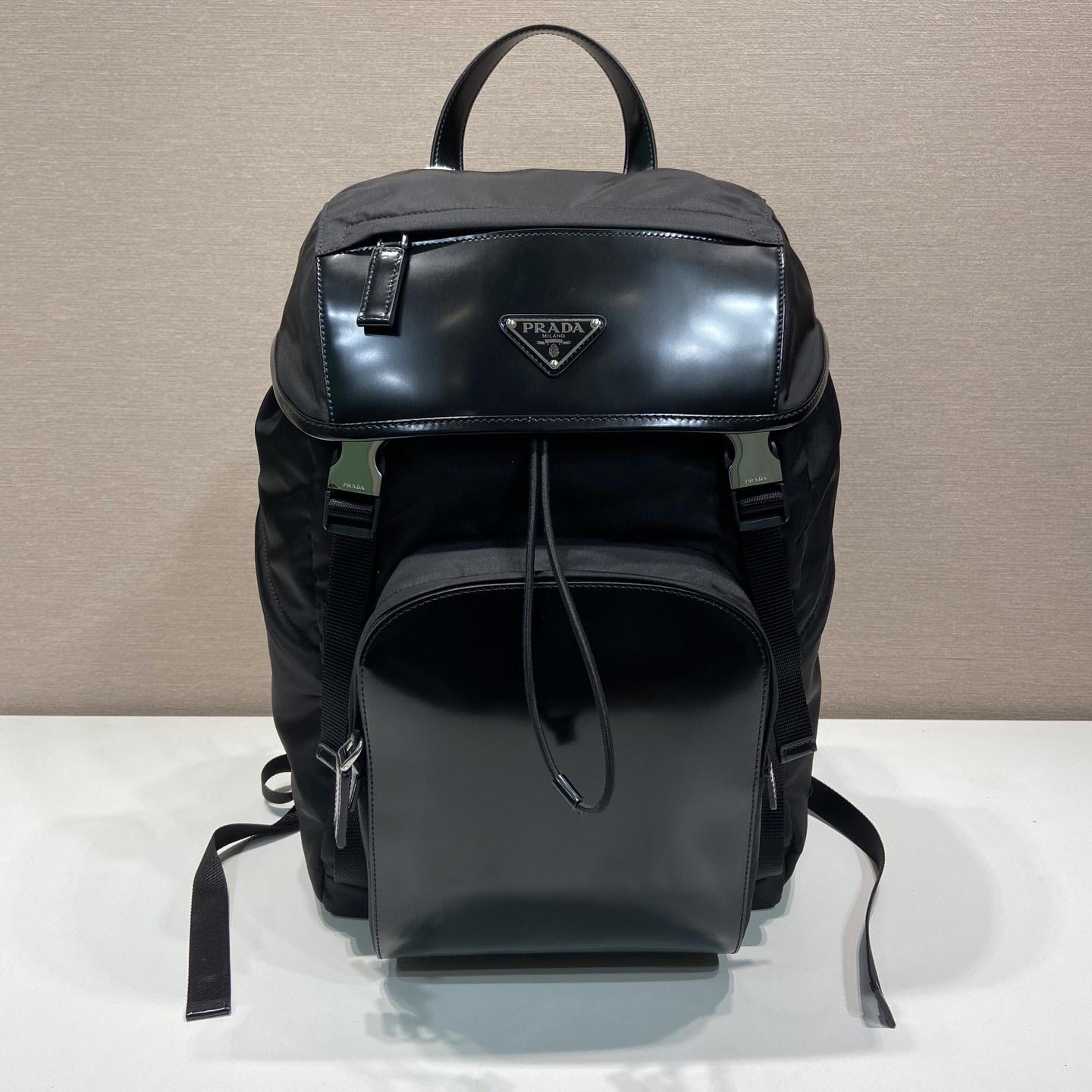 Prada Re-Nylon And Brushed Leather Backpack - DopestKickz