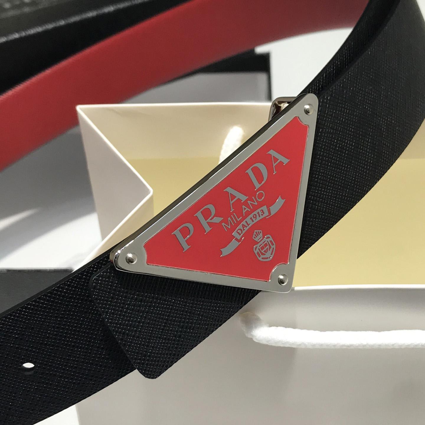 Prada Reversible Saffiano Leather Belt Strap - DopestKickz