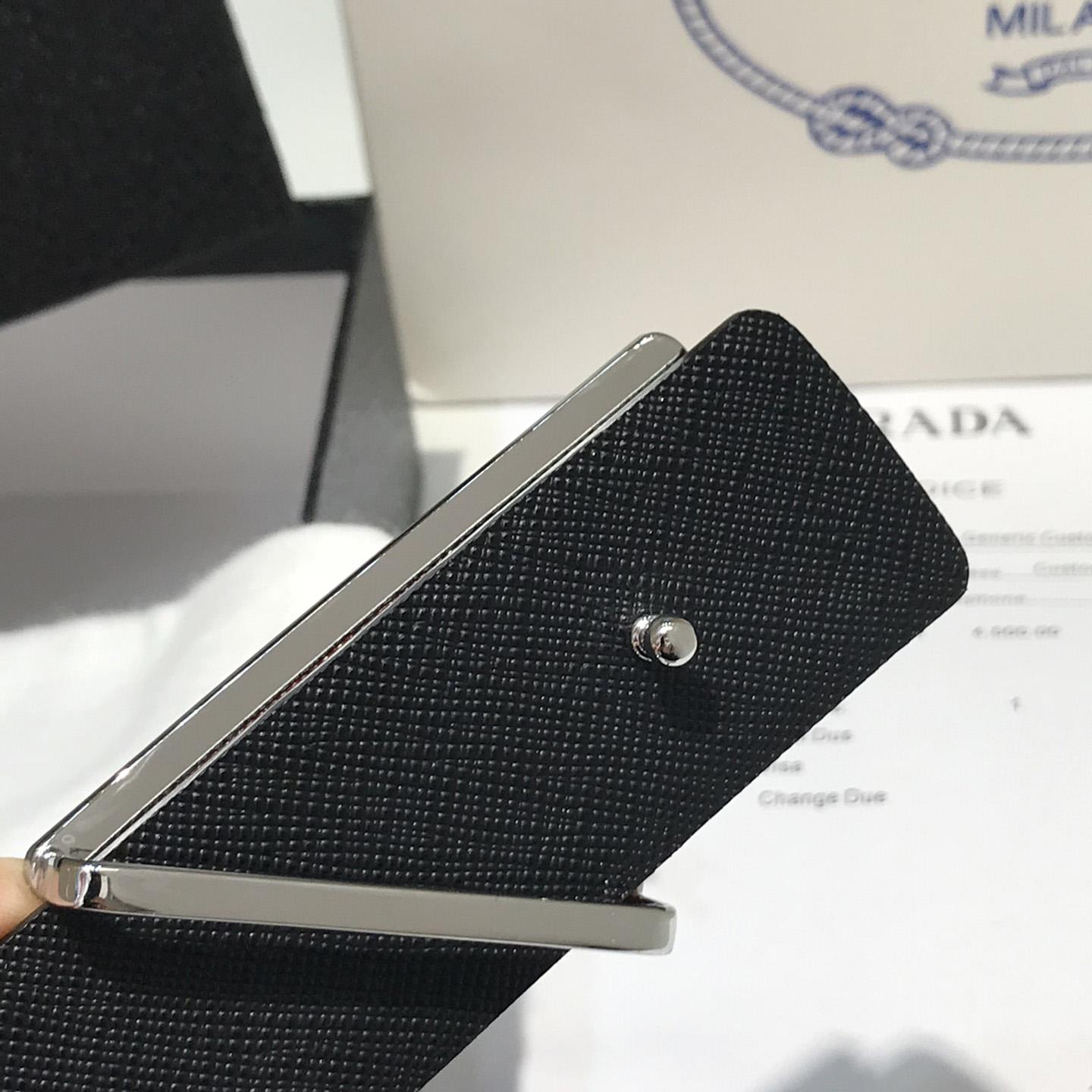 Prada Reversible Saffiano Leather Belt Strap - DopestKickz