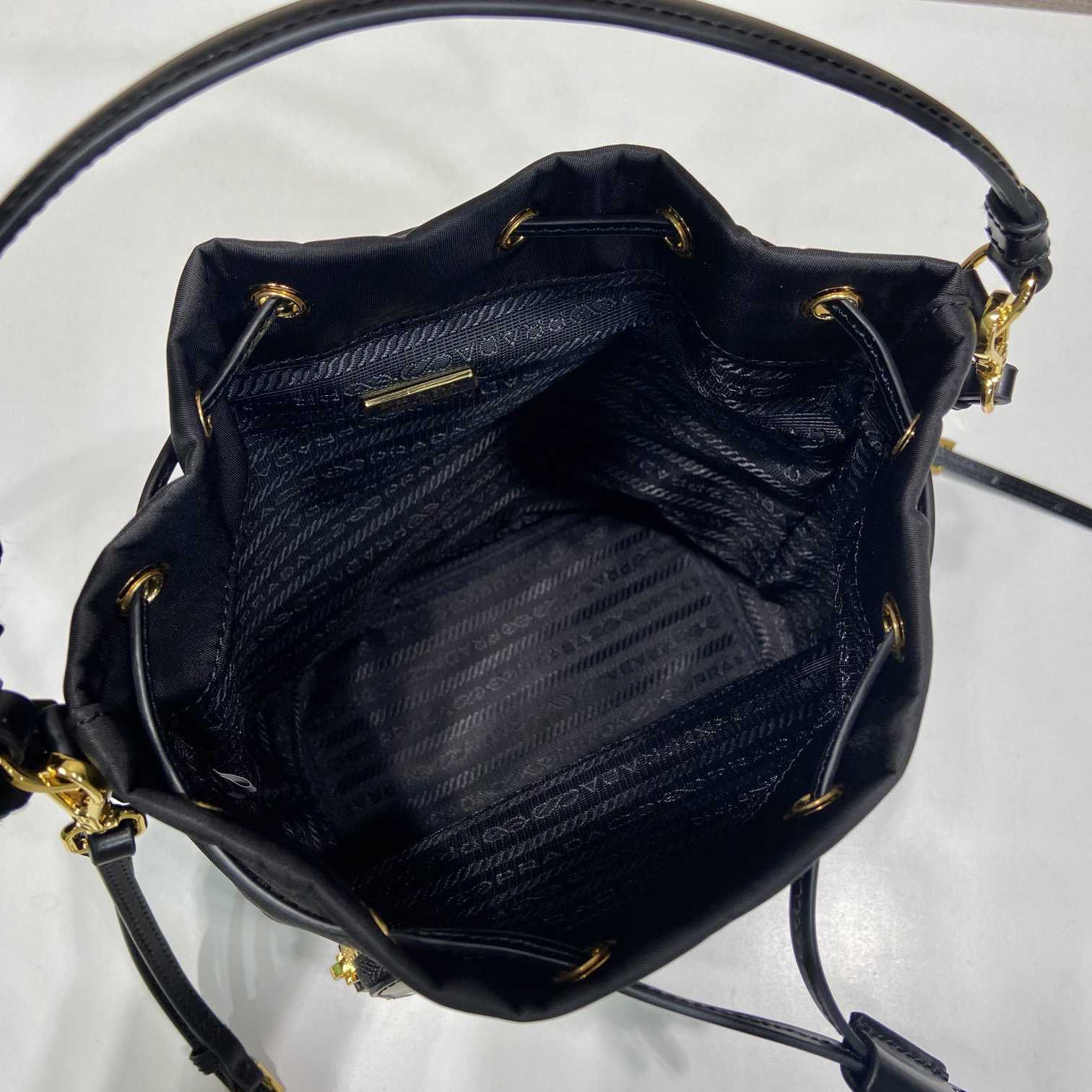 Prada Duet Re-Nylon And Brushed Bucket Bag - DopestKickz