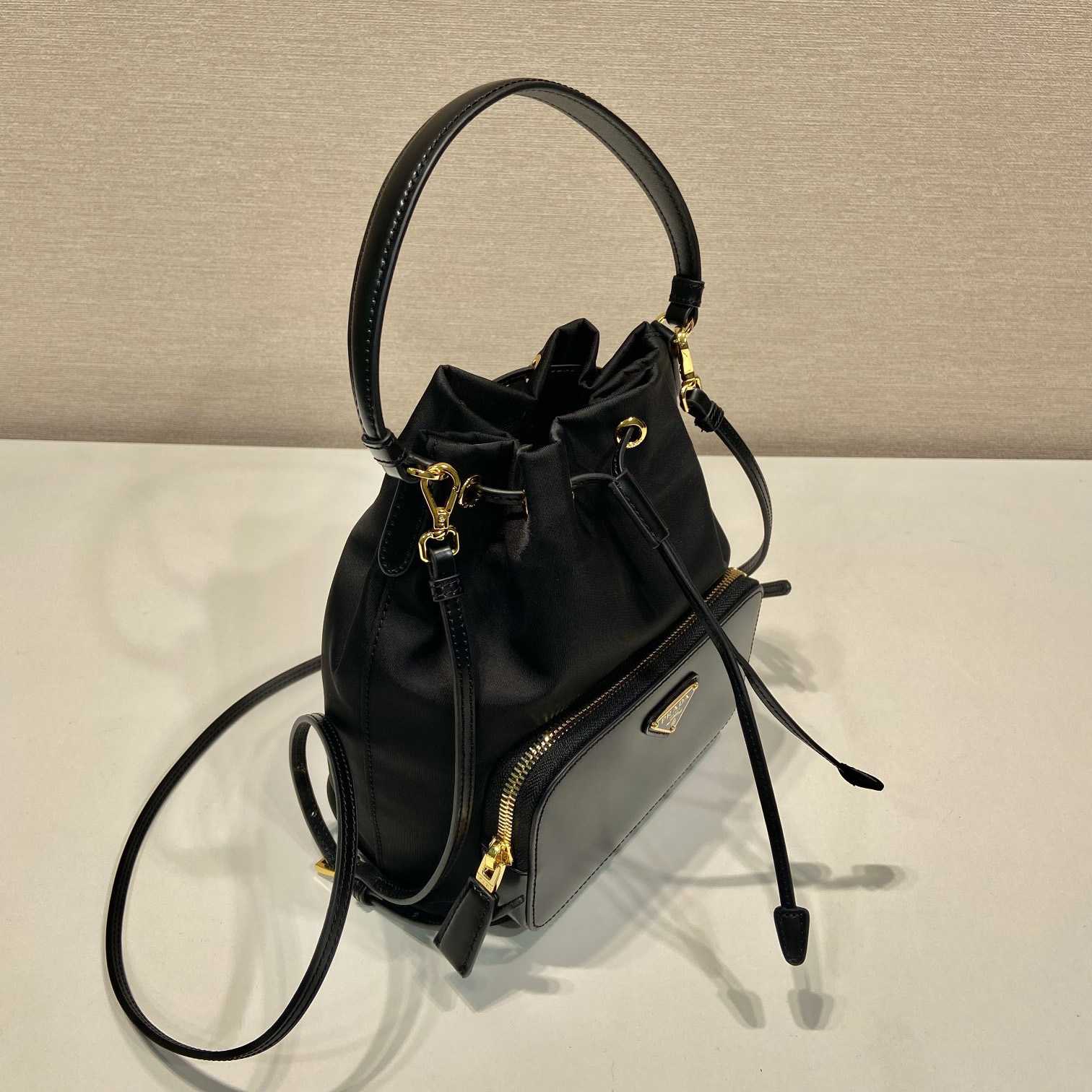 Prada Duet Re-Nylon And Brushed Bucket Bag - DopestKickz