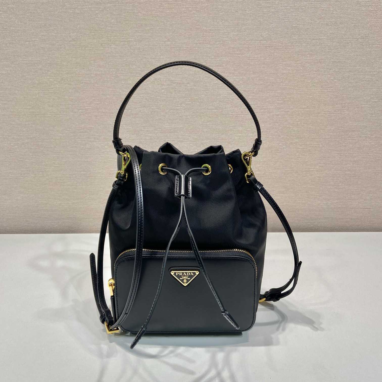 Prada Duet Re-Nylon And Brushed Bucket Bag - DopestKickz