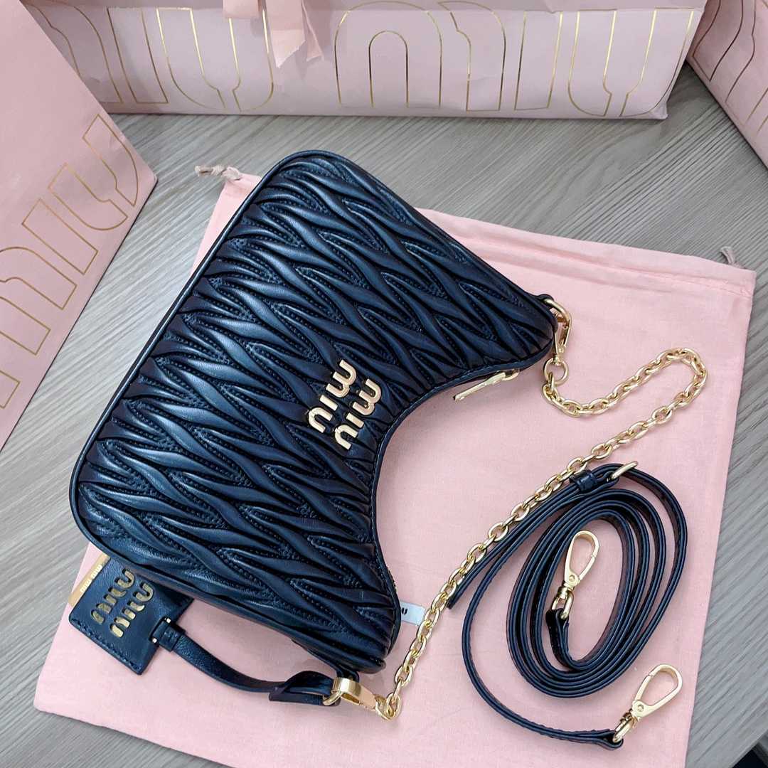 Miu Miu Matelassé Nappa Leather Shoulder Bag - DopestKickz