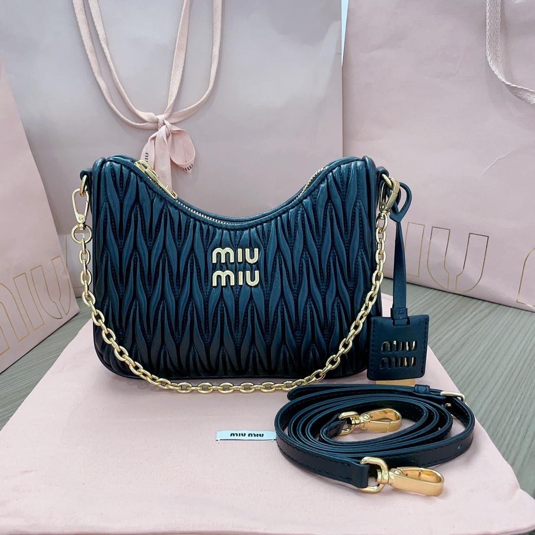 Miu Miu Matelassé Nappa Leather Shoulder Bag - DopestKickz
