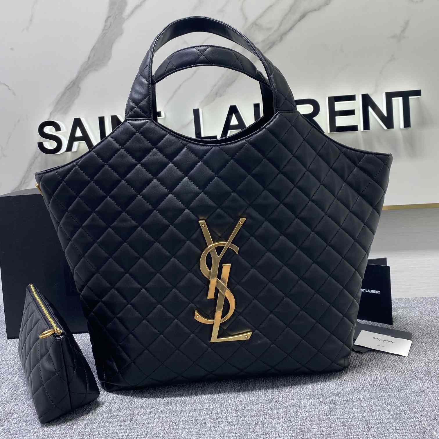 Saint Laurent Icare Maxi Shopping Bag In Quilted Lambskin - DopestKickz