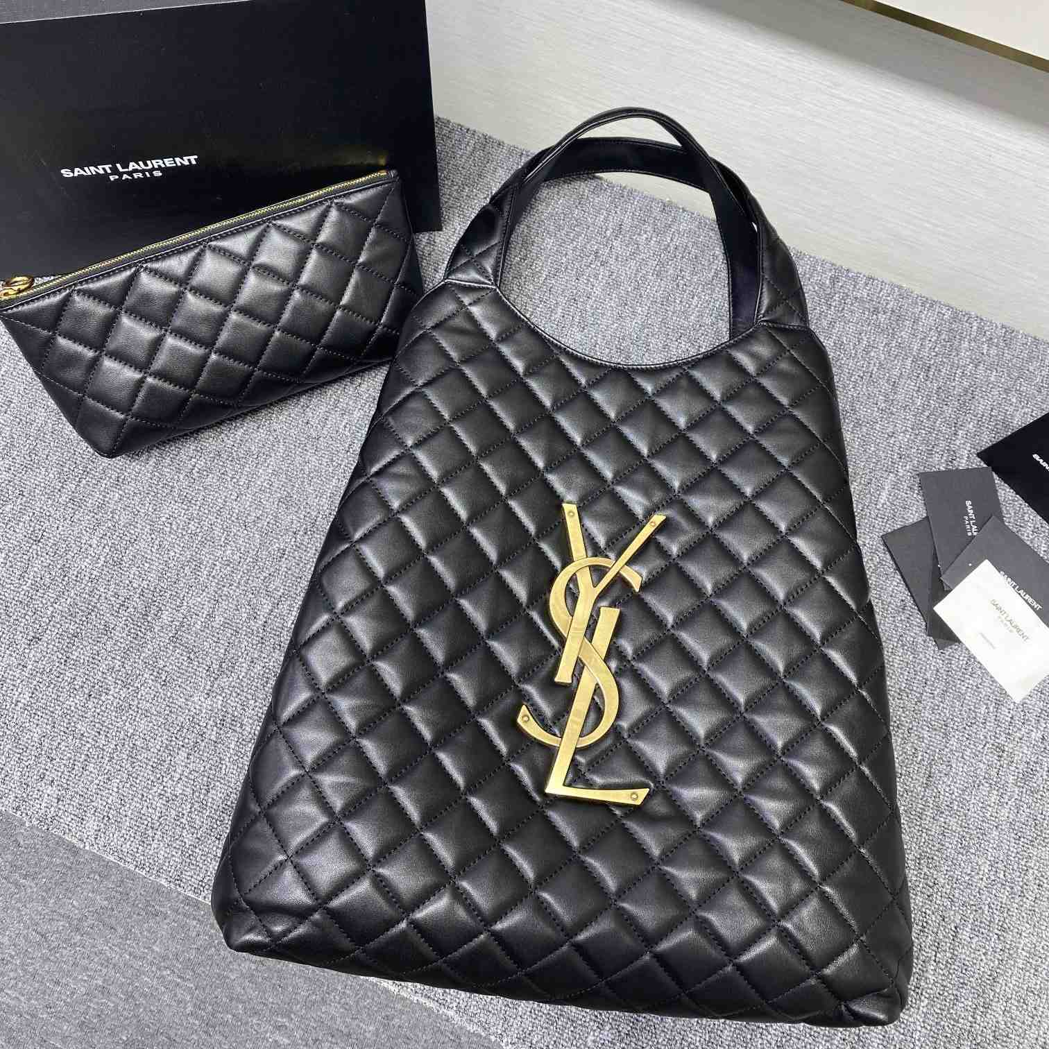 Saint Laurent Icare Maxi Shopping Bag In Quilted Lambskin - DopestKickz