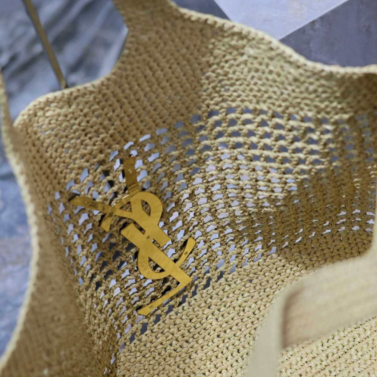 Saint Laurent YSL Icare Maxi Raffia Shopping Bag   47-61-8cm - DopestKickz