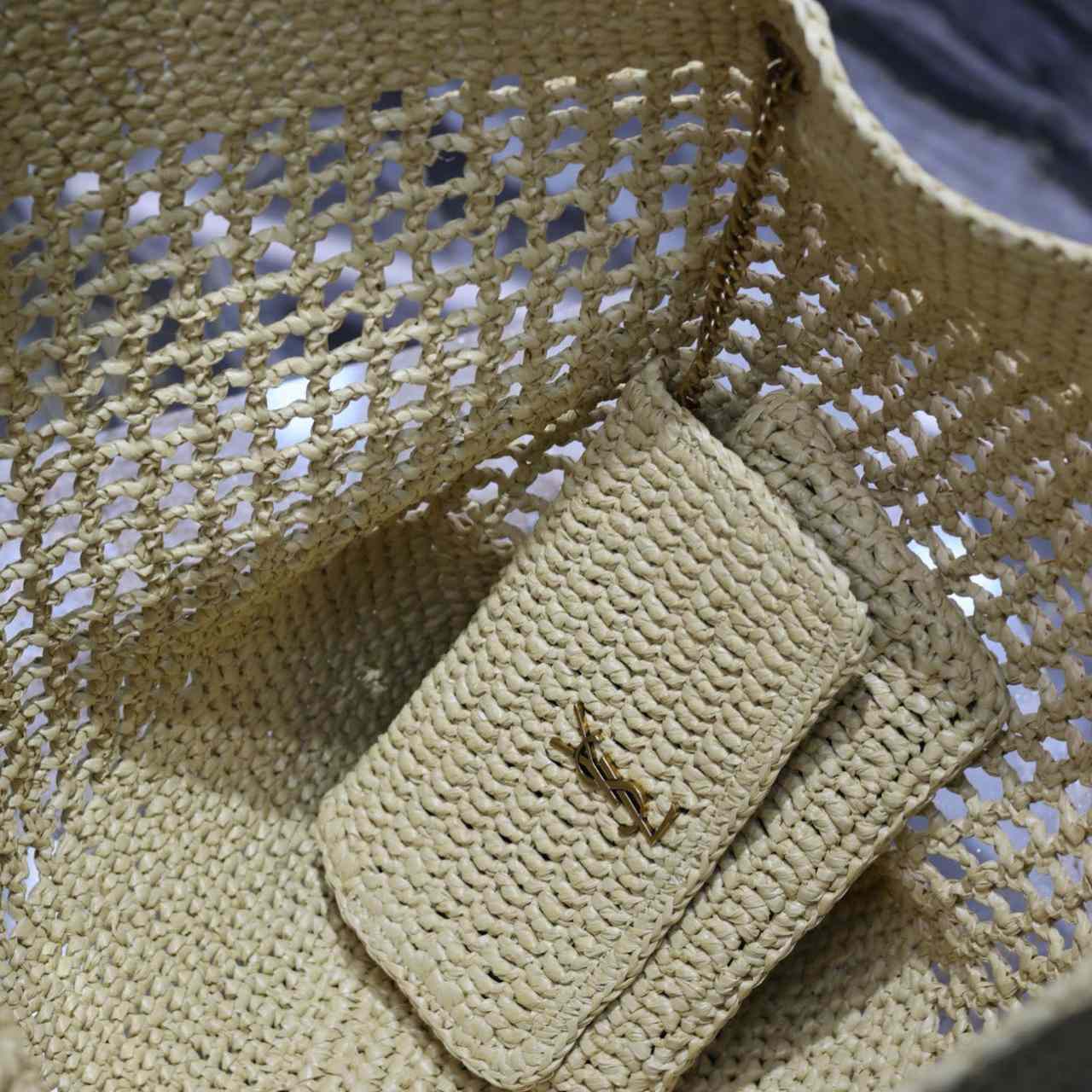 Saint Laurent YSL Icare Maxi Raffia Shopping Bag   47-61-8cm - DopestKickz