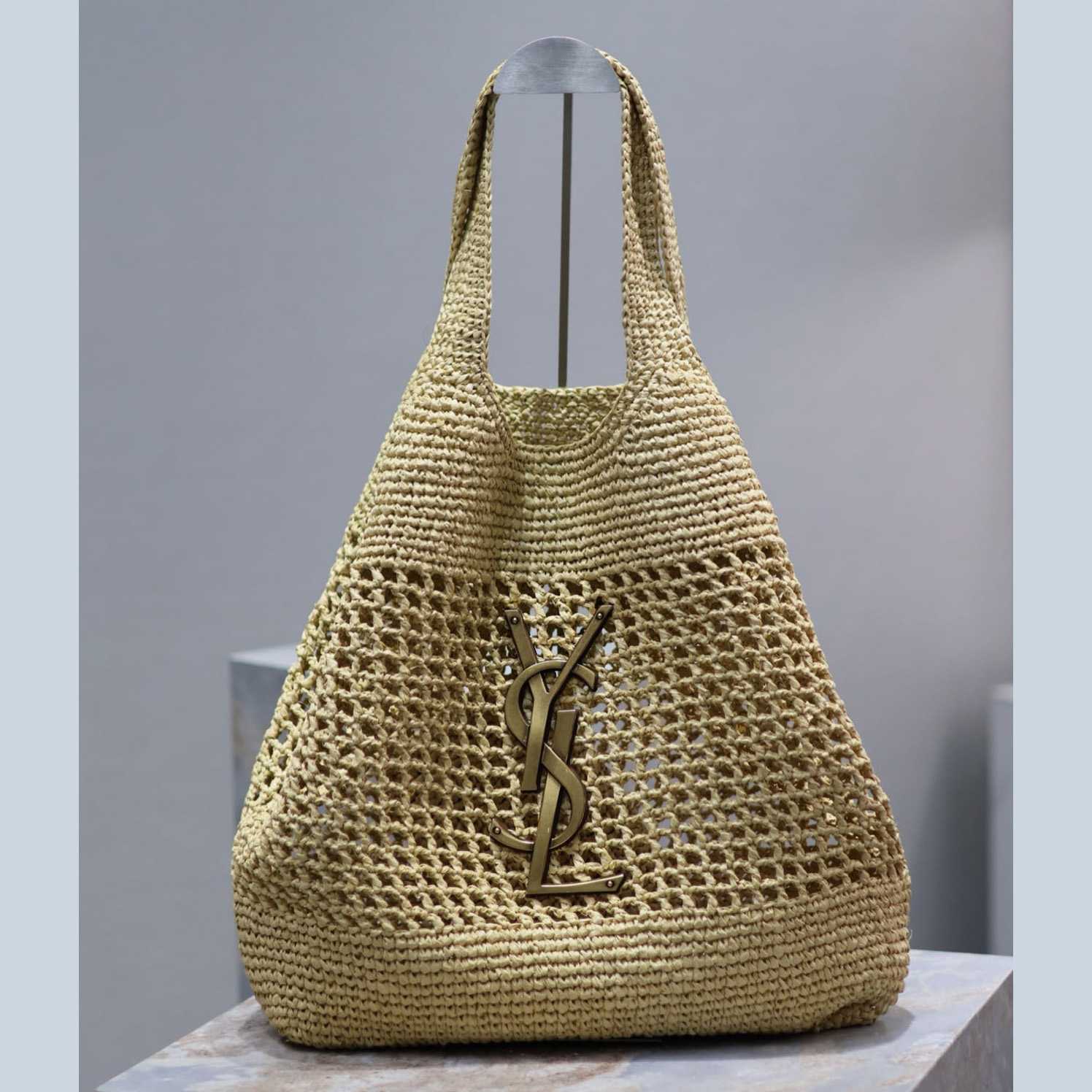 Saint Laurent YSL Icare Maxi Raffia Shopping Bag   47-61-8cm - DopestKickz