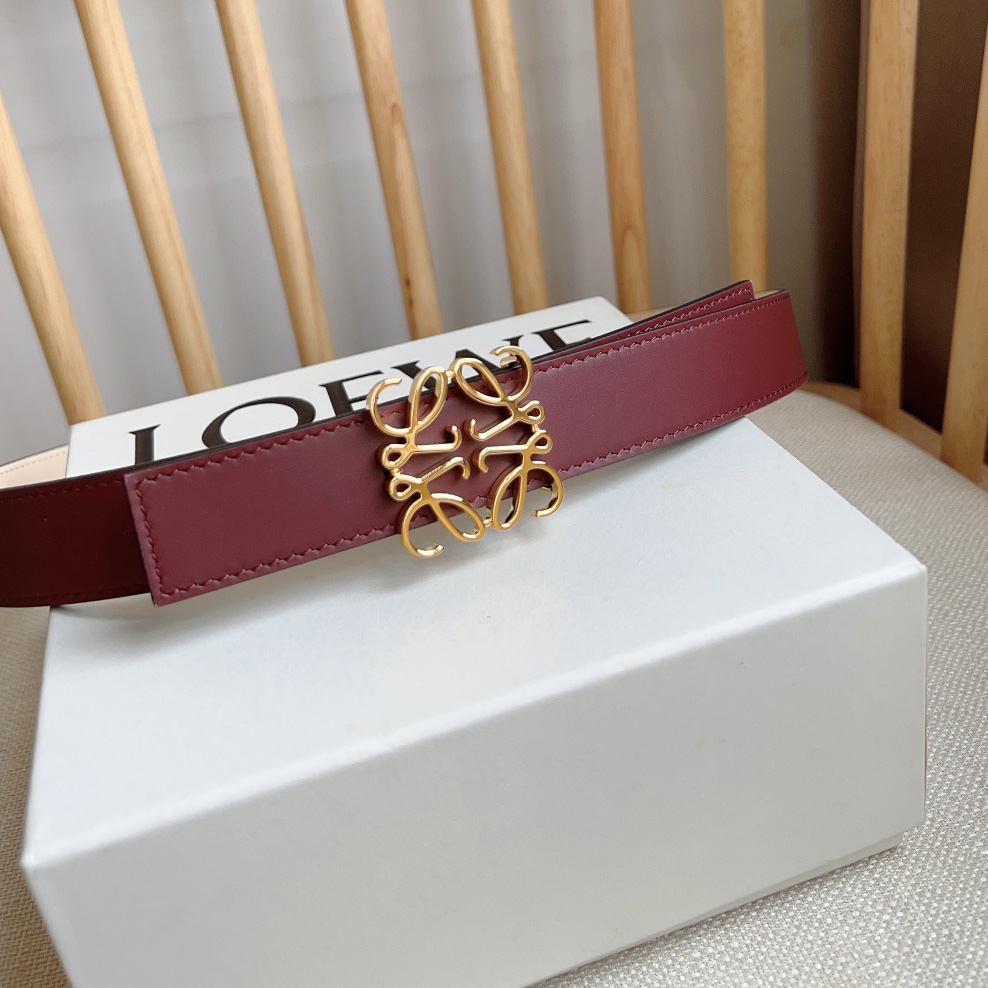 Loewe Reversible Anagram Belt In Smooth Calfskin - DopestKickz
