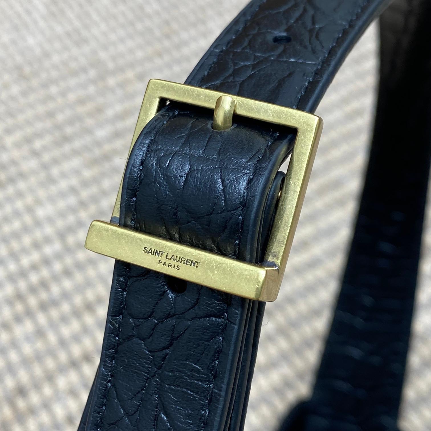 Saint Laurent Le 5 À 7 In Crocodile-embossed Shiny Leather - DopestKickz