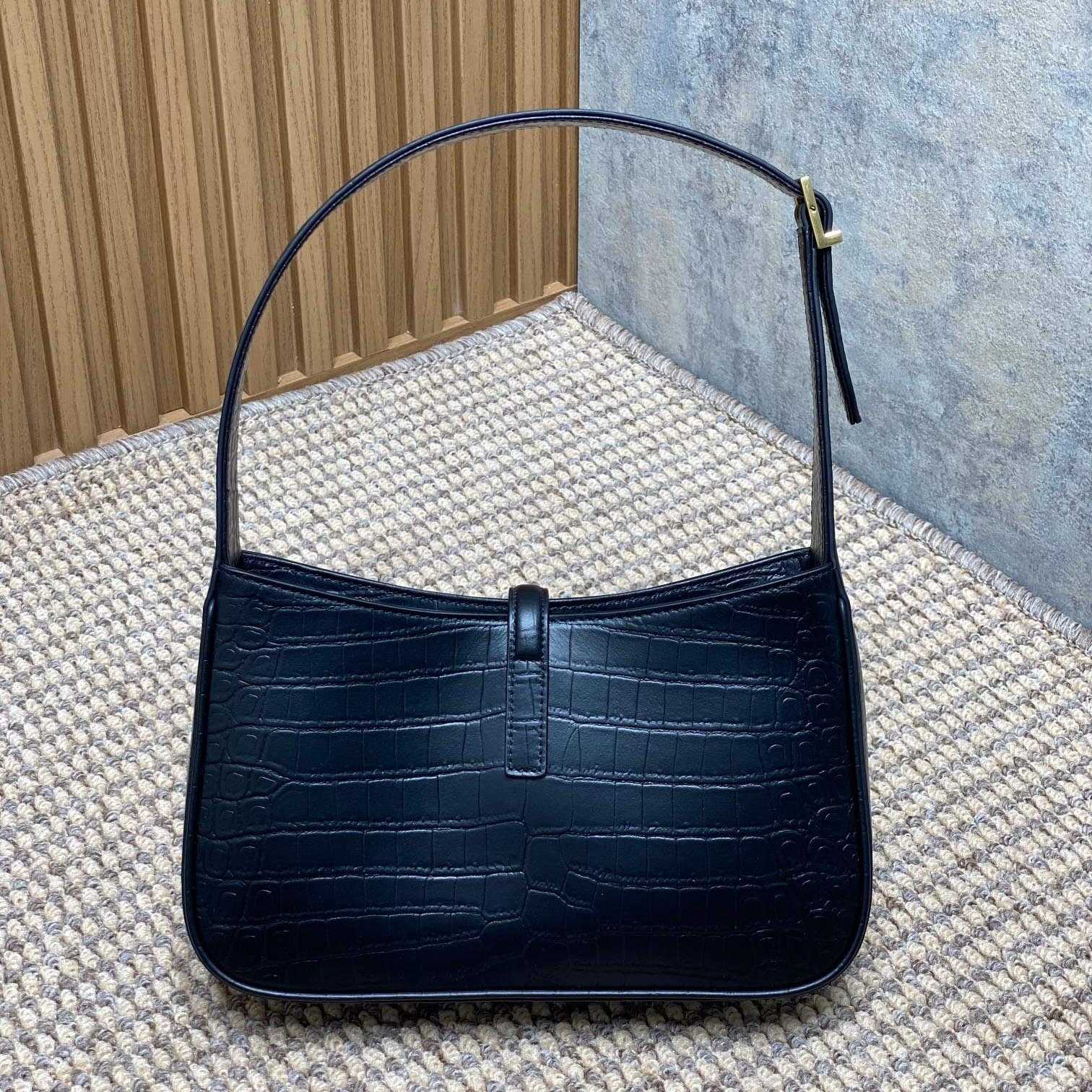 Saint Laurent Le 5 À 7 In Crocodile-embossed Shiny Leather - DopestKickz