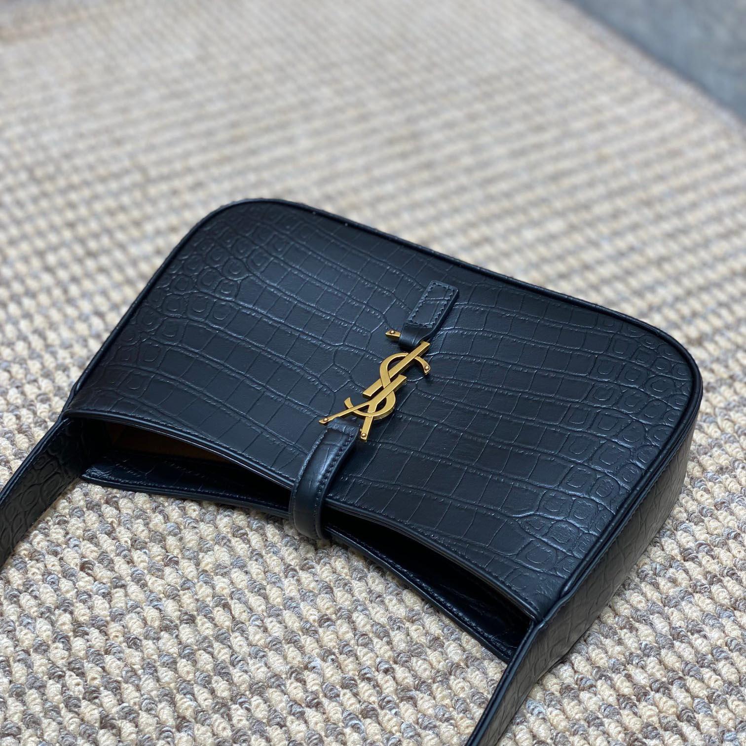 Saint Laurent Le 5 À 7 In Crocodile-embossed Shiny Leather - DopestKickz