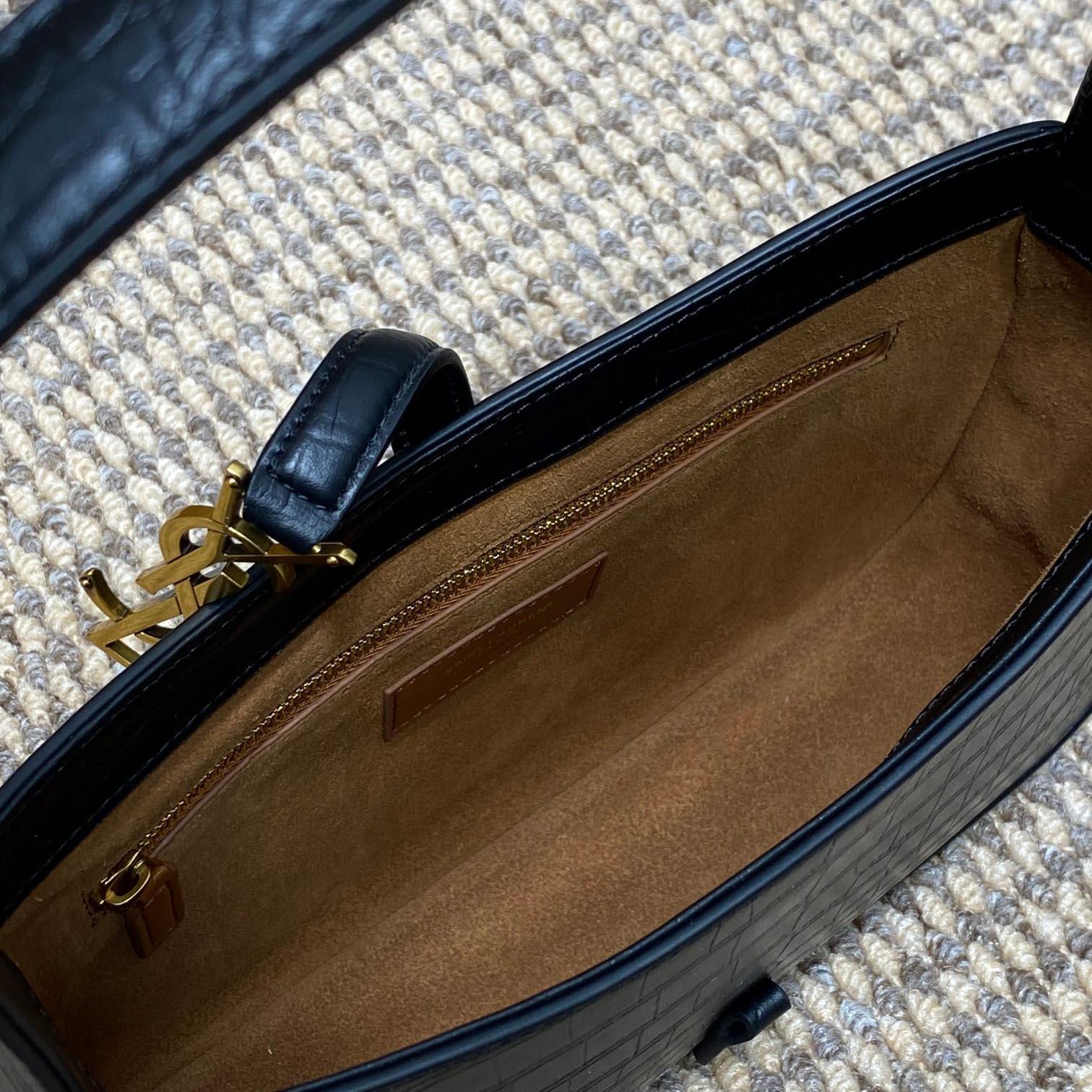 Saint Laurent Le 5 À 7 In Crocodile-embossed Shiny Leather - DopestKickz