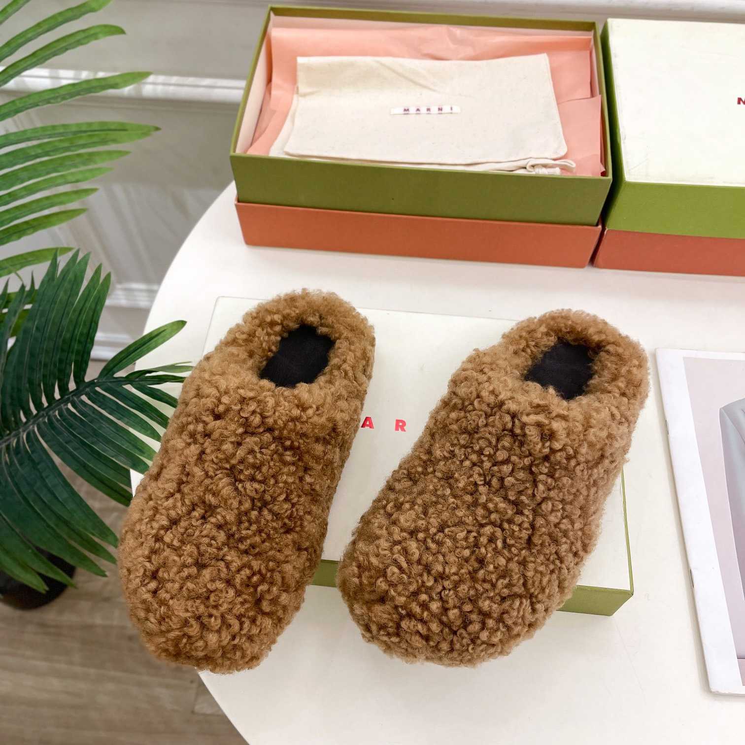 Marni Lamb Fur Mules - DopestKickz