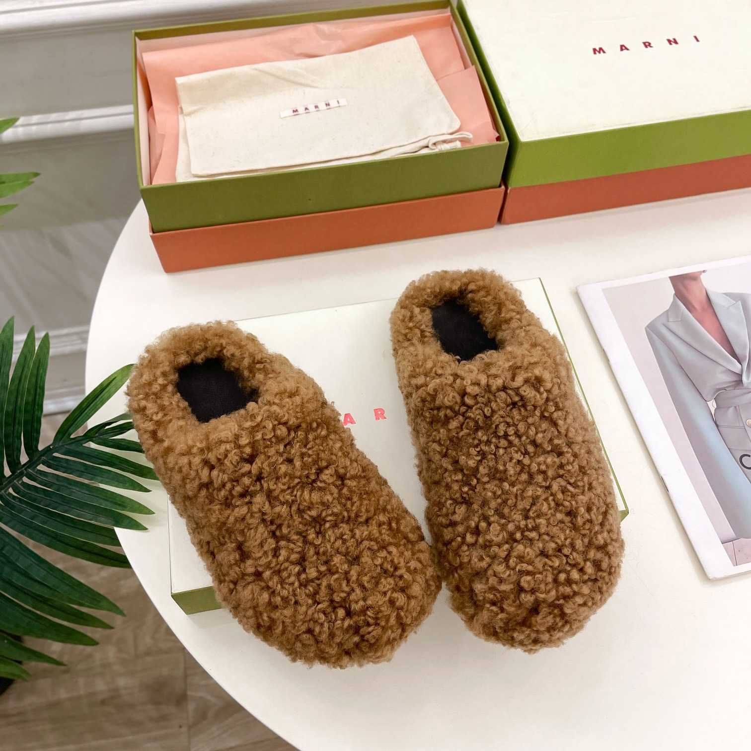 Marni Lamb Fur Mules - DopestKickz