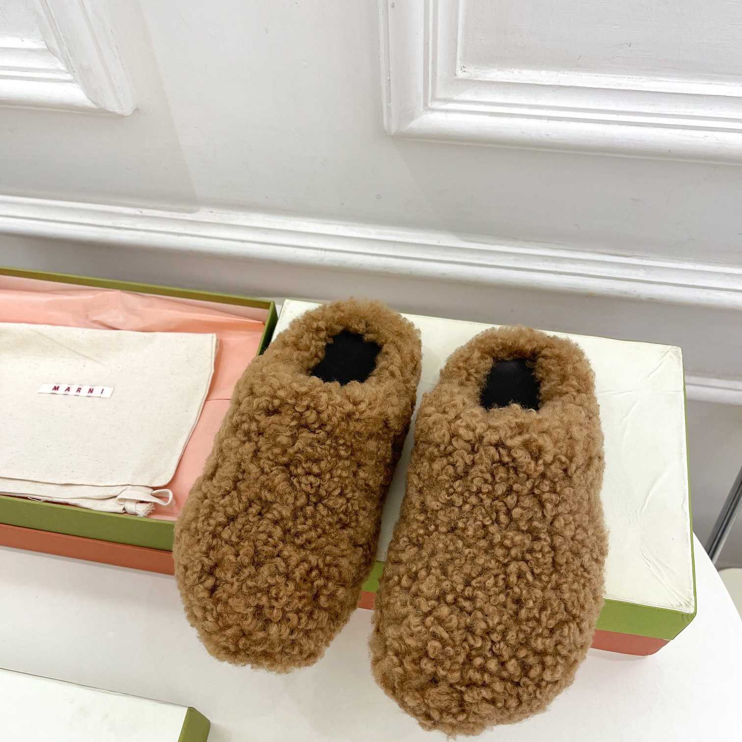 Marni Lamb Fur Mules - DopestKickz