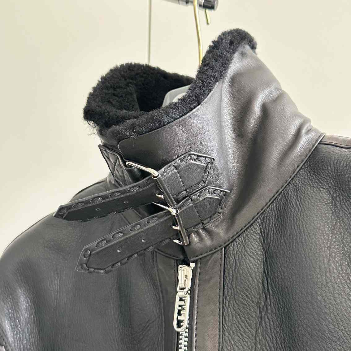Fendi Black Shearling Jacket - DopestKickz