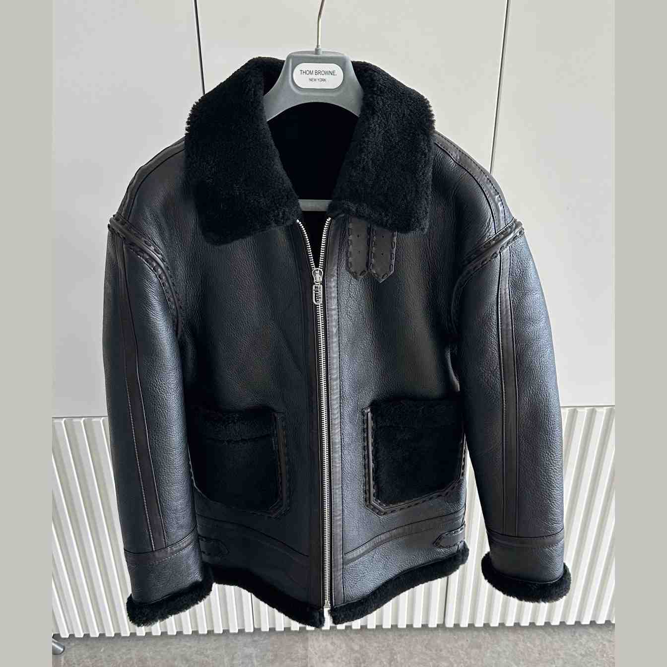 Fendi Black Shearling Jacket - DopestKickz