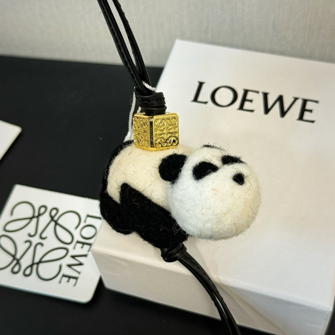 Loewe Panda Charm In Felt And Calfskin - DopestKickz