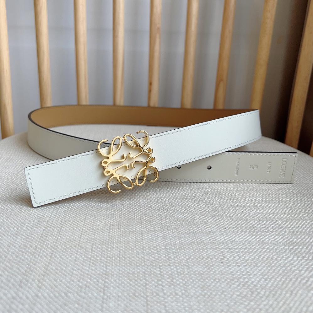 Loewe Reversible Anagram Belt In Smooth Calfskin - DopestKickz